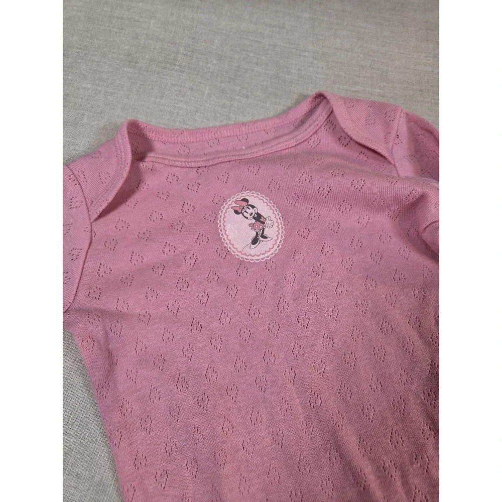 NWT Disney Baby Pink Minnie Mouse Baby Knotted Gown 6-9 Months - Picture 3 of 9